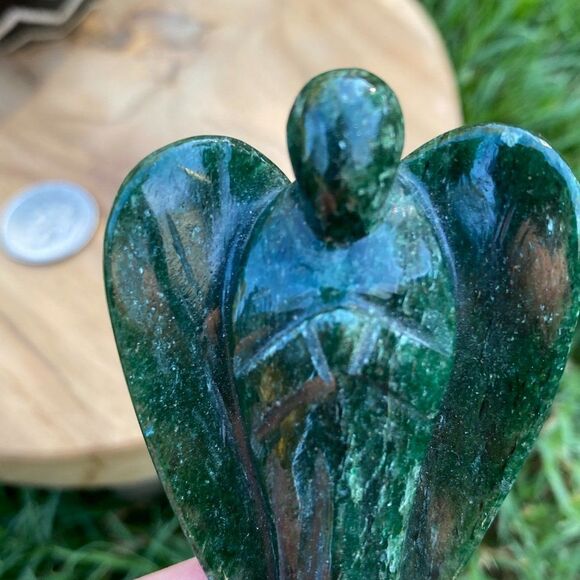 Dark Green Aventurine Angel - Picture 10 of 10